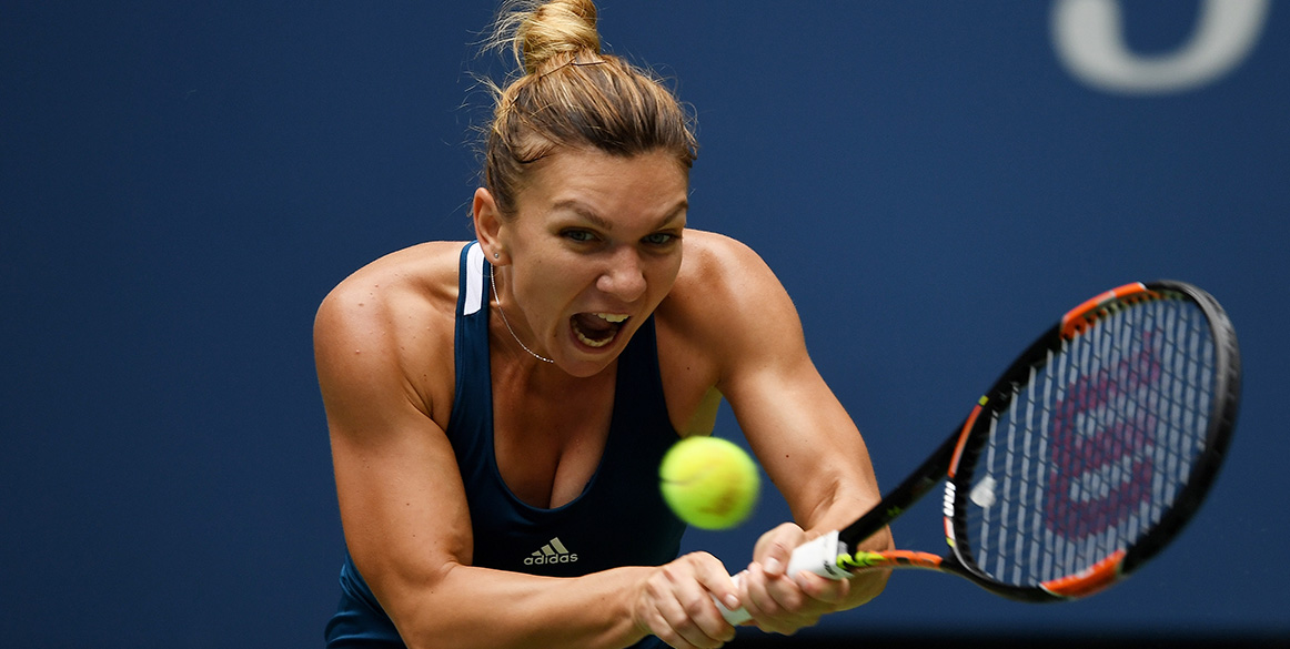 TOO STRONG: World No.5 Simona Halep survived a fierce test from Timea Babos...