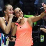 Kristina Mladenovic and Caroline Garcia strike a selfie. Photo: Getty Images