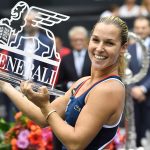 Domi Cibulkova and her new Linz trophy. Photo: Getty Images