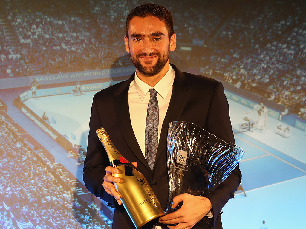 Marin Cilic received the Arthur Ashe Humanitarian Award from the ATP for his foundation's philanthropic work; Getty Images