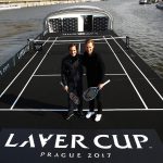Roger Federer and Tomas Berdych teamed up to launch Laver Cup in Prague. Photo: Getty Images