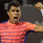 Hometown hero Thiago Monteiro got his Rio campaign off to a winning start with a three set win over Gastao Elias. Photo: Getty Images