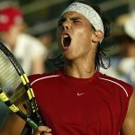 Rafael Nadal d. Roger Federer 63 63, 2004 Miami Masters R3. Photo: Getty Images