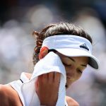 Garbine Muguruza was forced to retire following the first set in her match against Wozniacki. Photo: Getty Images