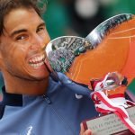 2016: After three years without a trophy in Monte Carlo, Rafa once again secured the title with a 7-5 5-7 6-0 win over in-form Frenchman Gael Monfils. Photo: Getty Images