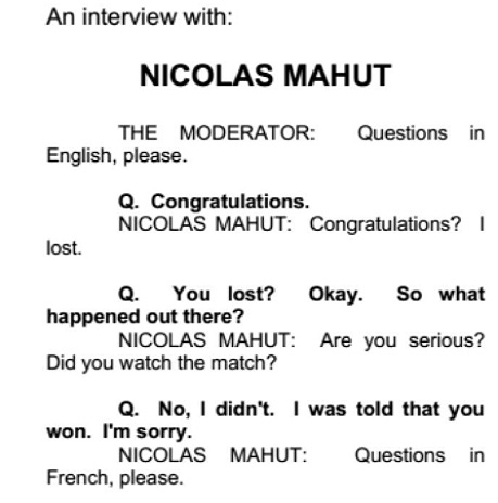 Nicolas Mahut press transcript
