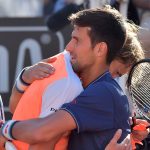 Djokovic and Zverev embraced warmly at the net following the match. Photo: Getty Images