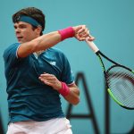 Milos Raonic's comeback came to a stuttering halt with a 46 26 loss to David Goffin. Photo: Getty Images