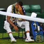 Nick Kyrgios was forced to retire from his first round match with a hip injury. Photo: Getty Images