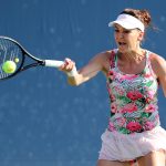 Dishonourable mention: Agnieszka Radwanska's floral top is something - just not something good.; Getty Images