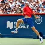 Local Next Gen star Denis Shapovalov (he of the umpire bashing fame) was a 4-6 7-6(8) 6-4 winner over Rogerio Dutra Silva. Photo: Getty Images