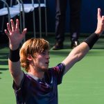 Andrey Rublev became the youngest US Open quarterfinalist since Michael Change in 2001 with his straight sets win over Goffin. Photo: Getty Images