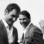 Team Europe leaders Bjorn Borg, Rafael Nadal and Roger Federer share a joke at the launch of the Laver Cup. Photo: Getty Images