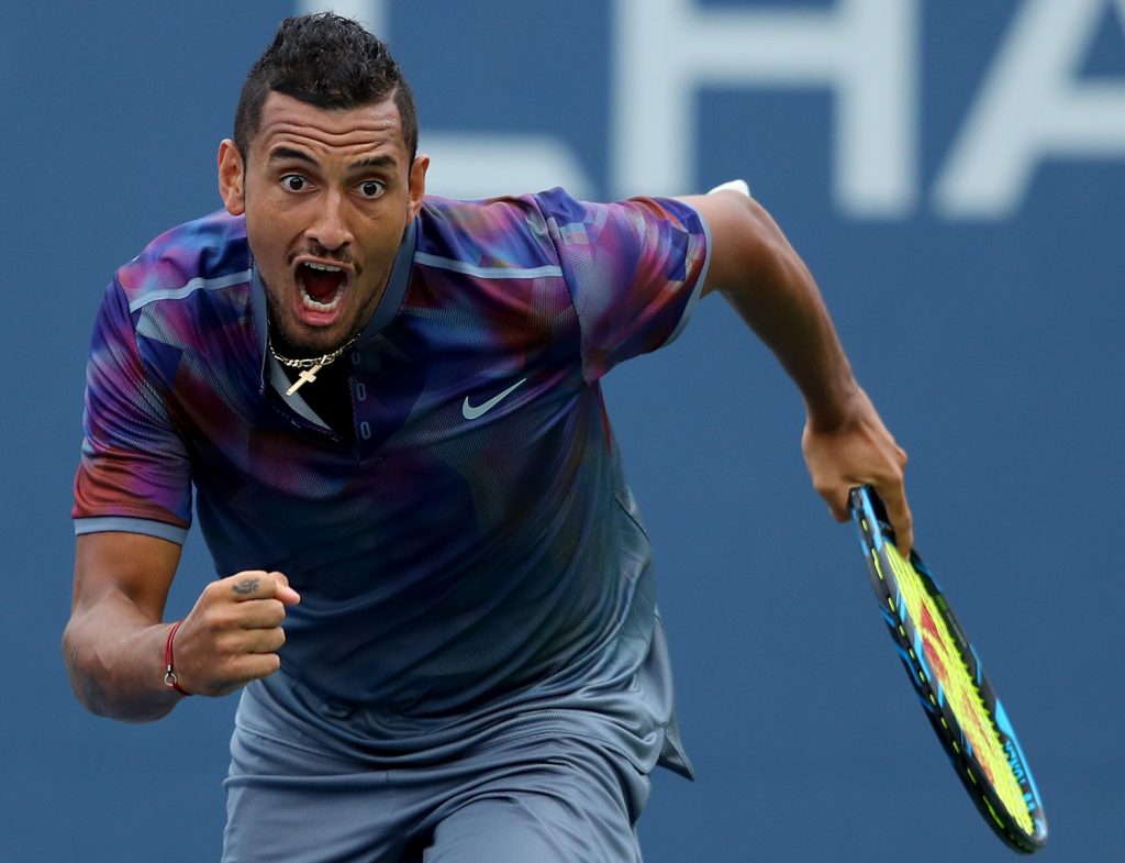 After crashing out in the singles, Nick Kyrgios returned to the doubles court. Photo: Getty Images