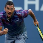After crashing out in the singles, Nick Kyrgios returned to the doubles court. Photo: Getty Images