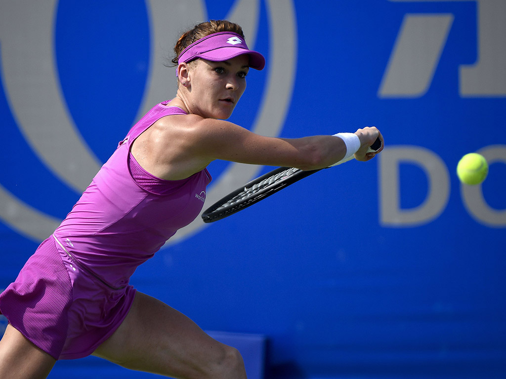 No.9 seed Agnieszka Radwanska, who beat Magdalena Rybarikova, was the only seeded winner on Monday in Wuhan; Getty Images