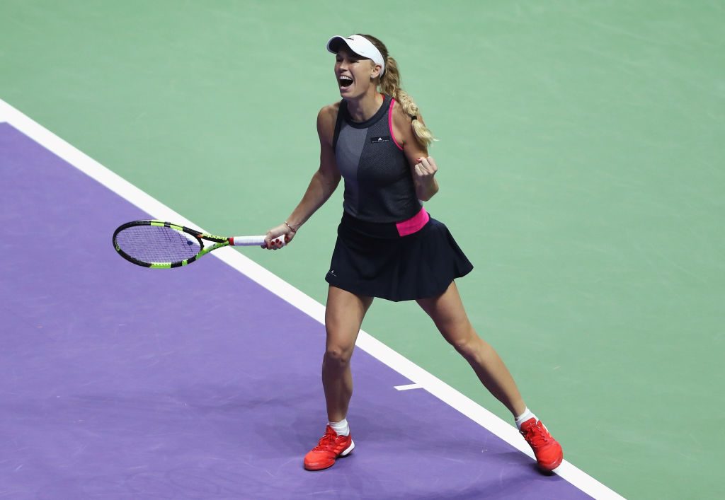 Caroline Wozniacki's biggest career title in Singapore was helped by increased aggression; Getty Images 