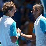 Although it doesn't official count towards their head-to-head record, Nick Kyrgios (R) overcame Alexander Zverev in an entertaining three-setter at Hopman Cup 2016; Getty Images