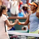 Naomi Osaka (R) shakes hands with Daria Kasatkina after winning the Indian Wells final; Getty Images