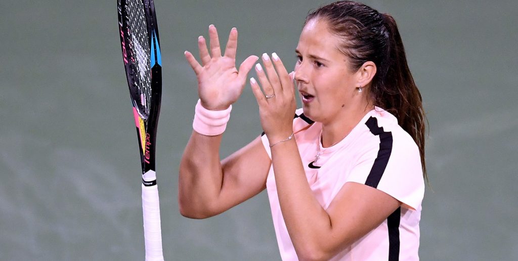 Daria Kasatkina celebrates reaching the Indian Wells final; Getty Images