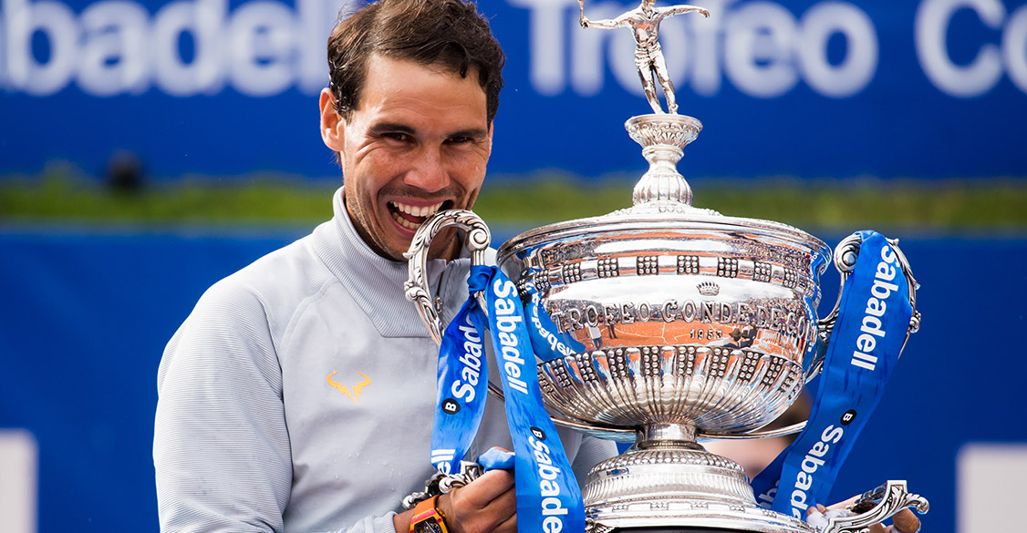 Rafael Nadal Collects The Barcelona Open Trophy For The 11th Time Getty Images Tennismash