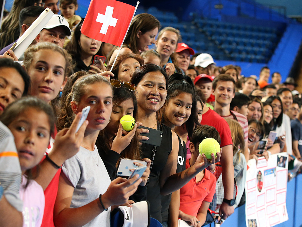 Fans at Perth Arena watching Roger Federer's Hopman Cup practice session (Getty Images)